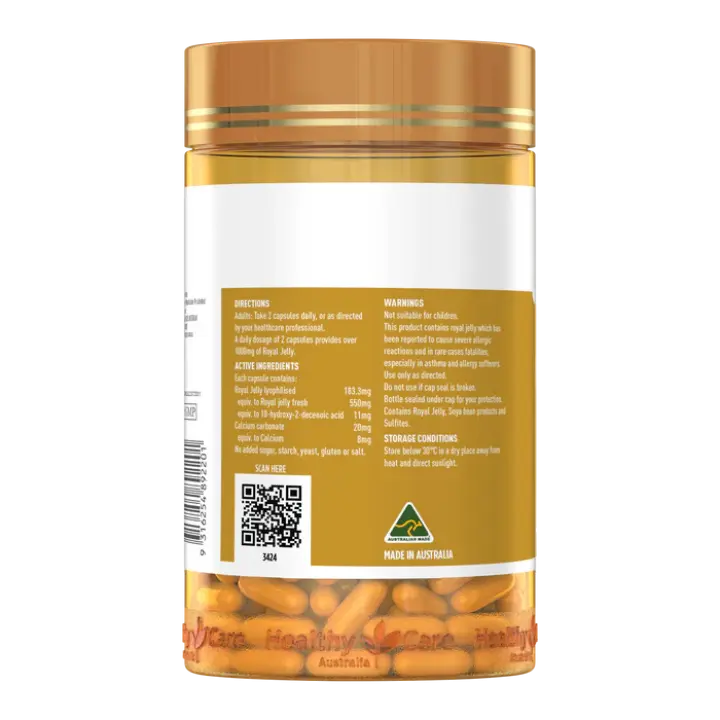 Healthy Care Premium Royal Jelly - 365 Capsules